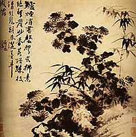 Chrysanthemums and bamboo, 1707, shitao