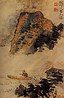 The fishermen in the cliff, 1693, shitao
