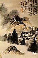 The Hermit lodge in the middle of the table, 1707, shitao