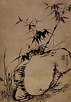 Orchids, bamboo, rock, 1707, shitao