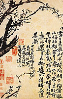 Prunus in flower, 1694, shitao
