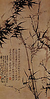 Prunus in flower and bamboo, 1707, shitao
