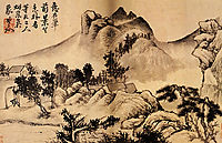 Village at the foot of the mountains, 1699, shitao