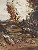 Pasture with two sleeping Shepherdesses, siberechts