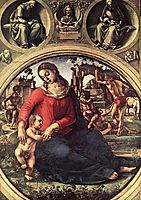 Madonna and Child with Prophets, 1490, signorelli