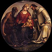 Virgin and Child with Sts Jerome and Bernard of Clairvaux, 1493, signorelli