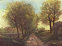 Avenue of trees in a small town, 1866, sisley