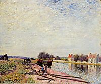 Barges on the Loing, Saint Mammes, 1884, sisley