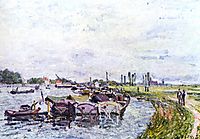 Barges at Saint Mammès, 1885, sisley