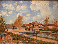 The Bourgogne Lock at Moret, Spring, 1882, sisley