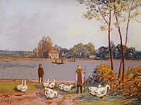 By the River Loing, c.1896, sisley