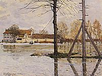 Ferry to the Ile de la Loge, Flood, 1872, sisley