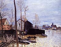 Flooding at Moret, 1889, sisley