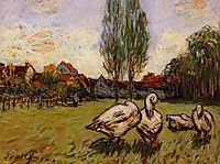 Geese, c.1897, sisley