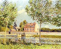 Houses on the banks of the Loing, 1889, sisley