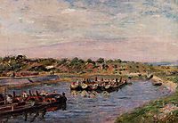 Idle Barges on the Loing Canal at Saint Mammes, 1885, sisley