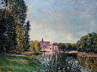 Loing River and Church at Moret, 1886, sisley