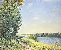 Normandy, the water path, in the evening at Sahurs, 1894, sisley