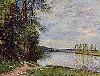 The Path from Veneux to Thomery along the Water, Evening, 1880, sisley