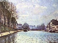 The Saint-Martin Canal in Paris, 1870, sisley