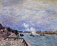The Seine at Grenelle Rainy Wether, 1878, sisley