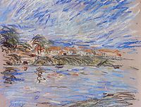 View of a Village by a River, 1892, sisley