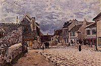 Village Street Grey Weather, 1874, sisley