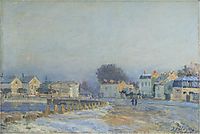 The Watering Place at Marly Le Roi Hoarfrost, 1875, sisley