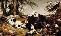 Hounds Bringing down a Boar, snyders