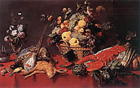 Still Life With A Basket Of Fruit, 1635, snyders
