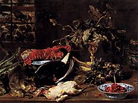 Still Life with Crab, Poultry, and Fruit, 1620, snyders