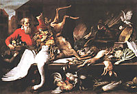 Still Life With Dead Game Fruits And Vegetables In A market, snyders