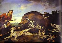 The Wild Boar Hunt, c.1640, snyders
