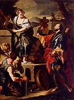 Rebecca and Eliezer at the Well, solimena