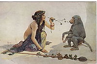 The girl with monkey, solomko