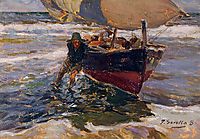 Beaching the Boat (study), 1908, sorolla