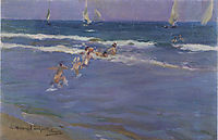 Children in the sea, sorolla