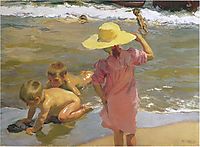 Children on the seashore, sorolla