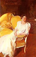 Clotidle sitting on the sofa, 1910, sorolla