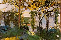 Old garden of the Alcazar in Seville, 1910, sorolla