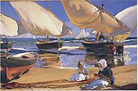 On the Beach at Valencia, 1916, sorolla