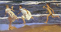 Running along the beach, 1908, sorolla