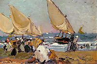 Sailing Vessels on a Breezy Day, Valencia, c.1908, sorolla