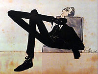 Caricature of the artist Emmerico Nunes , 1909, souzacardoso