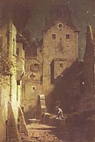 The night watchman has fallen asleep, c.1875, spitzweg