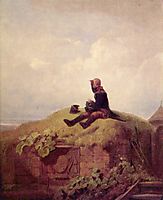 Once upon a time (the knitting outpost), c.1850, spitzweg