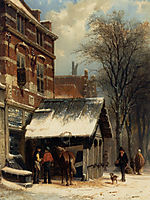 The Smithy of Culemborg in the Winter, 1860, springer