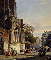 Town Square Before A Church A Capriccio, 1846, springer