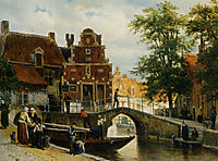 A View of Franeker with the Zakkend Ragerschuisje, 1872, springer