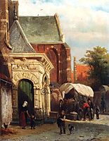 A View Of The South Entrance Of The St. Pancras Church, Enkhuizen, 1869, springer